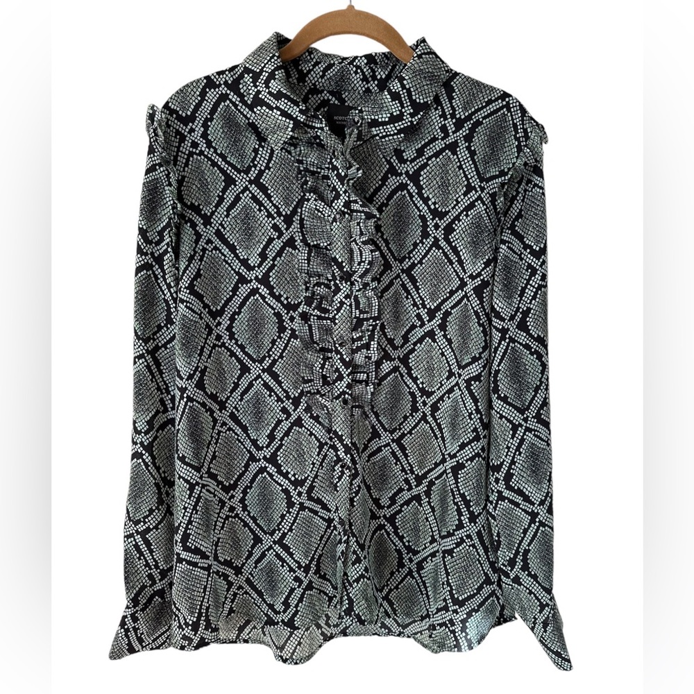 Scotch & Soda - Blouse With Snake Print And Ruffl… - image 1